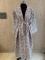 Pink Floral Robe, Quilted Bag & Silk Scarf Gift Set - Image 2
