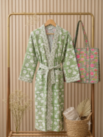 Green Floral Collection – Robe & Quilted Tote Gift Set