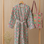 Pink Floral Collection – Robe & Quilted Tote Gift Set