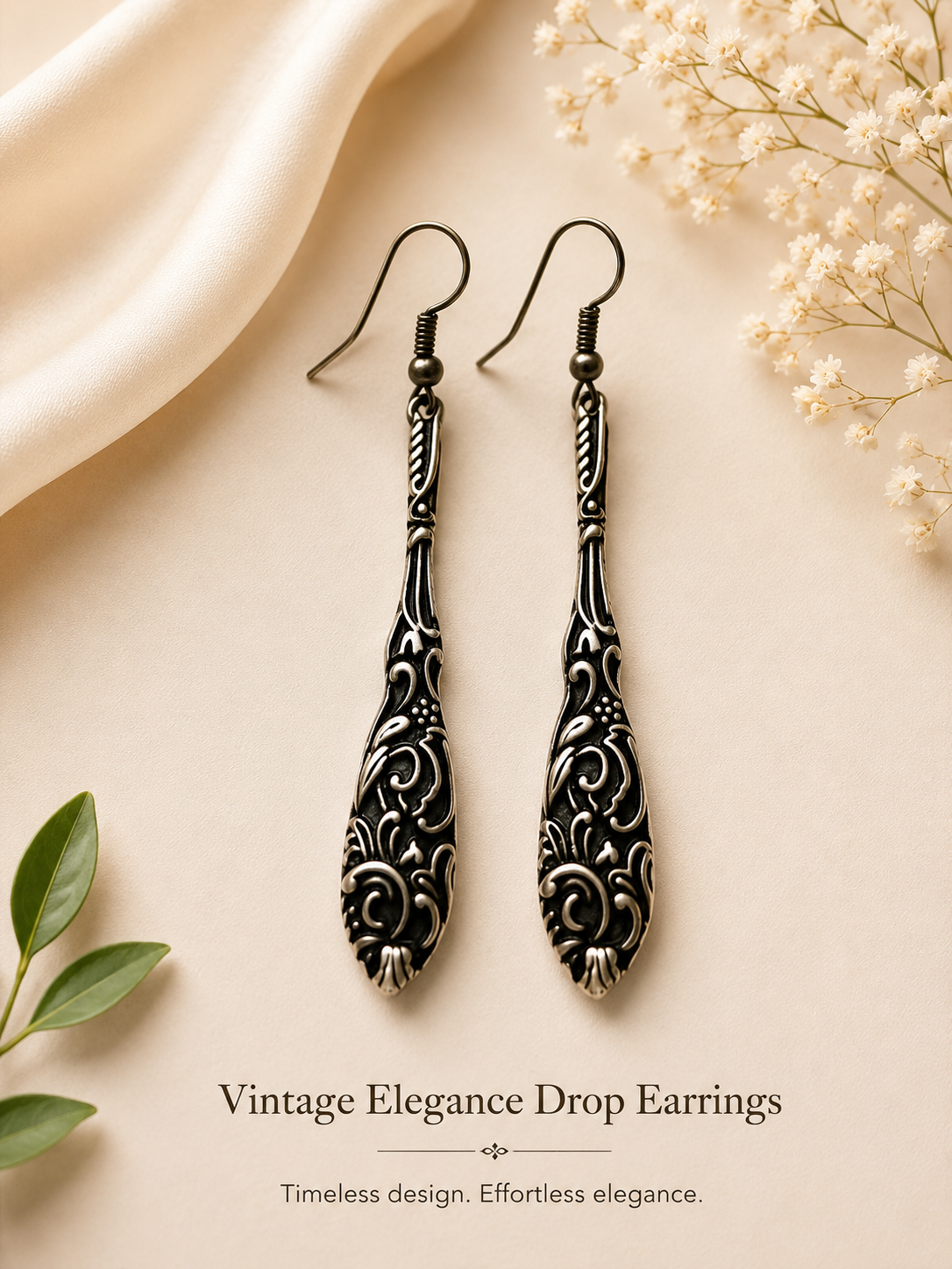 Vintage Antique Silver Filigree Drop Earrings Vintage Antique Silver Filigree Drop Earrings