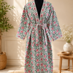 Handmade Pink Blossom Waffle-Wave Robe