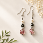 Blush Pearl & Crystal Handmade Beaded Earrings