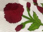 Handmade Crimson Bloom Waffle-Wave Robe - Image 2