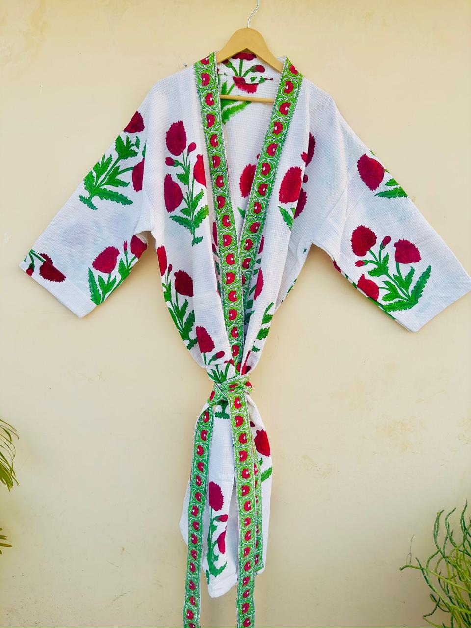 WhatsApp Image 2026-08-21 at 17.01.55 (1) Handmade Crimson Bloom Waffle-Wave Robe - Image 1