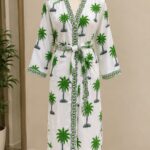 Handmade Green Palm Waffle-Wave Robe