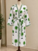 Handmade Green Palm Waffle-Wave Robe