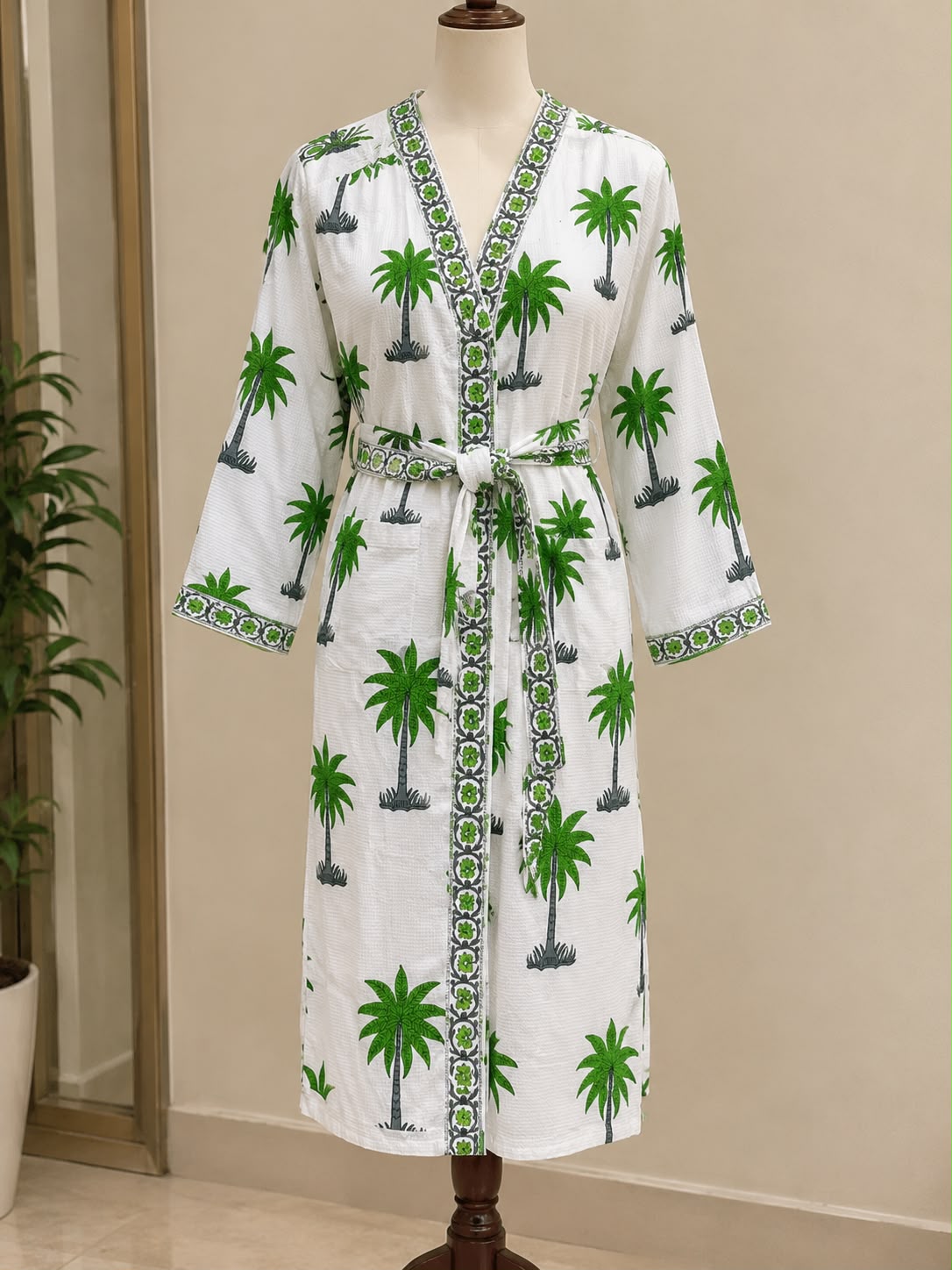WhatsApp Image 2026-08-21 at 19.34.36 Handmade Green Palm Waffle-Wave Robe - Image 1