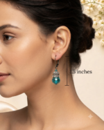 Handmade Artisan Earrings Combo – Turquoise Beaded & Blue Crystal Teardrop Set - Image 2