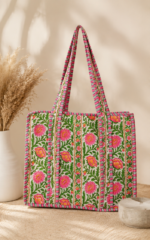 Pink Floral Collection – Robe & Quilted Tote Gift Set - Image 3