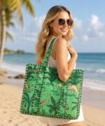 Quilted cotton jungle safari tote bag - Image 2
