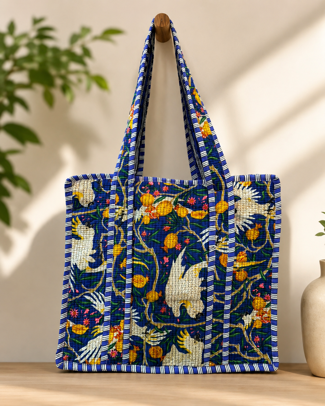 midnight Midnight Garden Quilted Tote Bag - Image 1