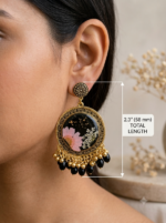 Midnight Bloom Statement Earrings - Image 2